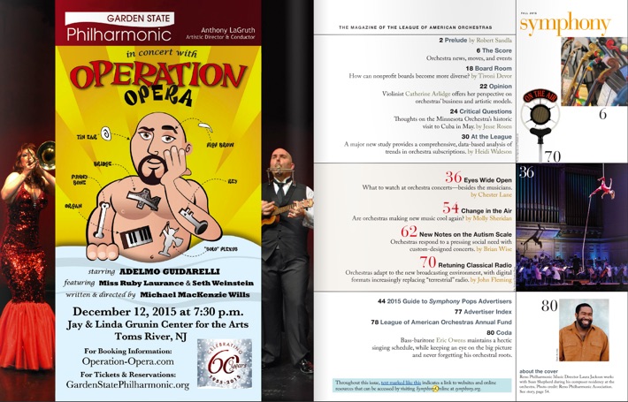 League of American Orchestaras Magazine featuring Operation Opera starring Adelmo Guidarelli